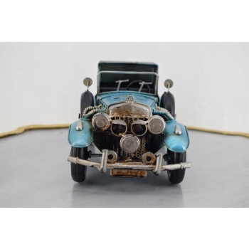 Metalowy Model Samochód - Niebieskie Auto - Kolekcja Vintage Zabytkowy