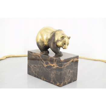Złota Panda - Figura Rzeźba z Brązu - Miś Niedźwiedź - Prezent - Milo