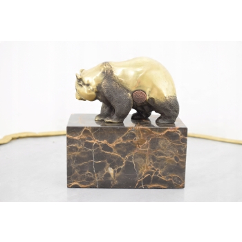 Złota Panda - Figura Rzeźba z Brązu - Miś Niedźwiedź - Prezent - Milo