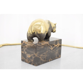 Złota Panda - Figura Rzeźba z Brązu - Miś Niedźwiedź - Prezent - Milo