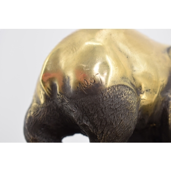 Złota Panda - Figura Rzeźba z Brązu - Miś Niedźwiedź - Prezent - Milo