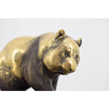 Złota Panda - Figura Rzeźba z Brązu - Miś Niedźwiedź - Prezent - Milo
