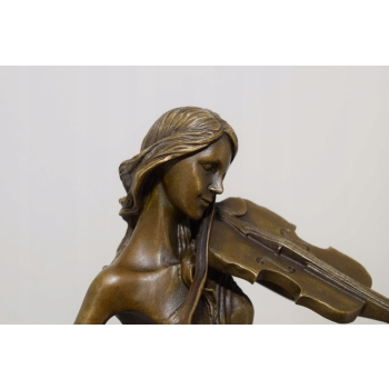 Kobieta ze Skrzypcami - Skrzypaczka - Figura z Brązu - Prezent Dla Muzyka