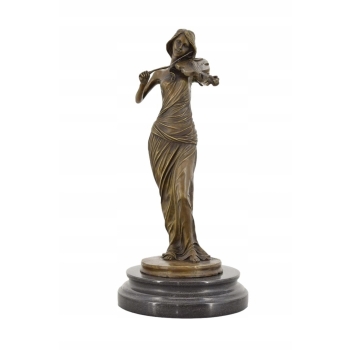 Kobieta ze Skrzypcami - Skrzypaczka - Figura z Brązu - Prezent Dla Muzyka