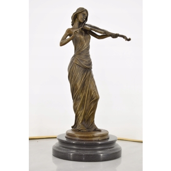 Kobieta ze Skrzypcami - Skrzypaczka - Figura z Brązu - Prezent Dla Muzyka
