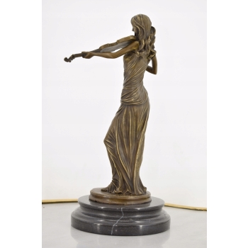 Kobieta ze Skrzypcami - Skrzypaczka - Figura z Brązu - Prezent Dla Muzyka