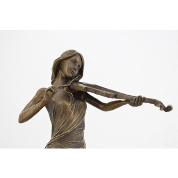Kobieta ze Skrzypcami - Skrzypaczka - Figura z Brązu - Prezent Dla Muzyka