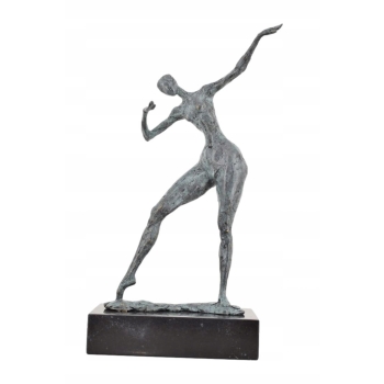 Nowoczesna Rzeźba - Łgarska Kobieta - Tancerka Patyna - Figura Brąz