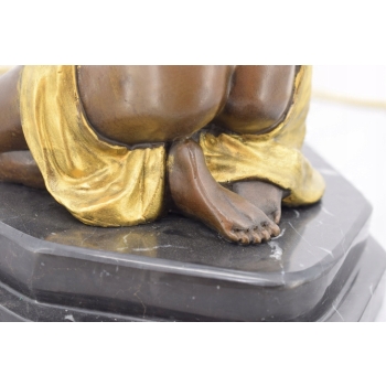 Klęcząca Kobieta - Akt - Niewolnica - Figura Rzeźba Brąz Złocony