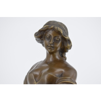 A. Moreau - Kobieta Dziewczyna z Kwiatami - Secesja - Figura Rzeźba z Brązu
