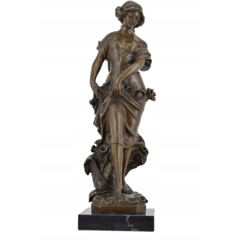 A. Moreau - Kobieta Dziewczyna z Kwiatami - Secesja - Figura Rzeźba z Brązu