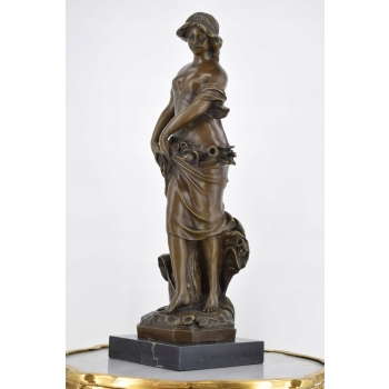 A. Moreau - Kobieta Dziewczyna z Kwiatami - Secesja - Figura Rzeźba z Brązu