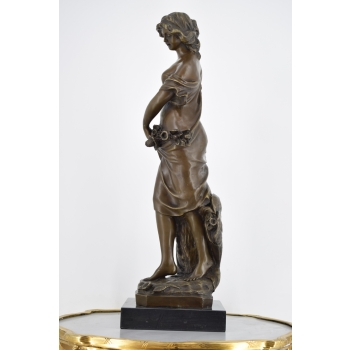 A. Moreau - Kobieta Dziewczyna z Kwiatami - Secesja - Figura Rzeźba z Brązu