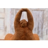 Żeliwna stara figura siedząca łgarska kobieta akt YOGA figurka