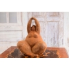 Żeliwna stara figura siedząca łgarska kobieta akt YOGA figurka