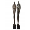 2 x Modernistyczna Figura Rzeźba z Brązu Kobieta i Mężczyzna Akt Abstrakcja