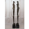 2 x Modernistyczna Figura Rzeźba z Brązu Kobieta i Mężczyzna Akt Abstrakcja