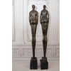 2 x Modernistyczna Figura Rzeźba z Brązu Kobieta i Mężczyzna Akt Abstrakcja