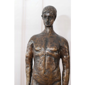 2 x Modernistyczna Figura Rzeźba z Brązu Kobieta i Mężczyzna Akt Abstrakcja