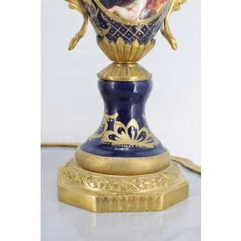 Francuski Zestaw Porcelanowy - Waza Amfora Wazon - Okute Brąz Złocony