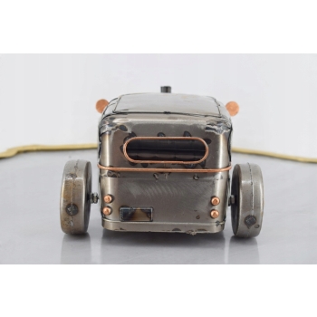Metalowy Srebrny Model Samochód - Auto Wyścigowe - Prezent Retro