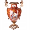 Czerwony Porcelanowy Wazon Empire - Waza - Porcelana + Brąz - Anioły