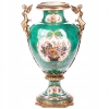 Zielona Porcelanowa Waza - Wazon - Porcelana + Brąz - Anioły Kwiaty