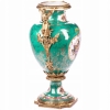 Zielona Porcelanowa Waza - Wazon - Porcelana + Brąz - Anioły Kwiaty