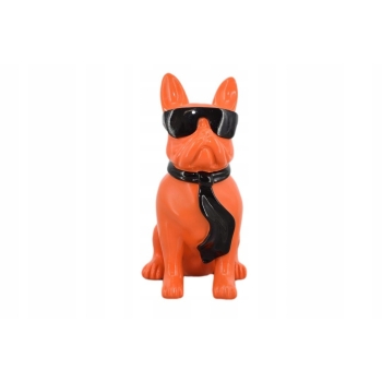 Figura Kolorowego Psa - Buldog - Pomarańczowy Pies Graffiti Dekoracja Dom