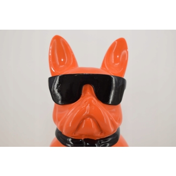 Figura Kolorowego Psa - Buldog - Pomarańczowy Pies Graffiti Dekoracja Dom
