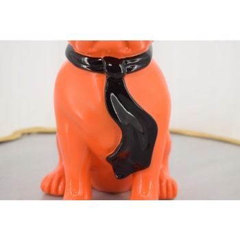 Figura Kolorowego Psa - Buldog - Pomarańczowy Pies Graffiti Dekoracja Dom