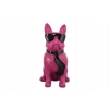 Figura Kolorowego Psa - Buldog - Różowy Pies - Graffiti - Dekoracja Dom
