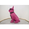 Figura Kolorowego Psa - Buldog - Różowy Pies - Graffiti - Dekoracja Dom