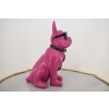Figura Kolorowego Psa - Buldog - Różowy Pies - Graffiti - Dekoracja Dom