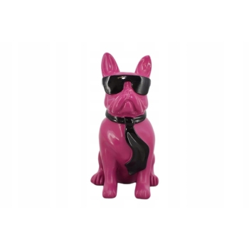 Figura Kolorowego Psa - Buldog - Różowy Pies - Graffiti - Dekoracja Dom