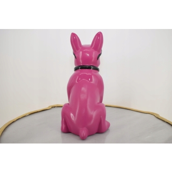 Figura Kolorowego Psa - Buldog - Różowy Pies - Graffiti - Dekoracja Dom