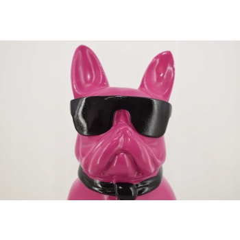 Figura Kolorowego Psa - Buldog - Różowy Pies - Graffiti - Dekoracja Dom