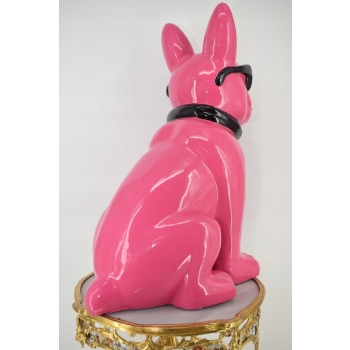 Ogromna Figura Ogrodowa - Różowy Pies - Buldog - Kolorowy Pies - Dom Ozdoba