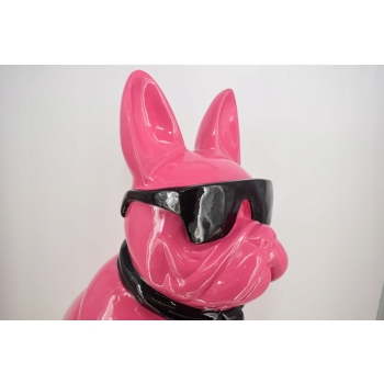 Ogromna Figura Ogrodowa - Różowy Pies - Buldog - Kolorowy Pies - Dom Ozdoba
