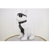Figura Ogrodowa - Biały Pies - Buldog - Kolorowy Pies - Dom Ozdoba 40 cm