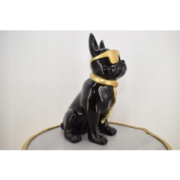 Figura Ogrodowa - Czarny Pies - Buldog - Kolorowy Pies - Dom Ozdoba Rzeźba