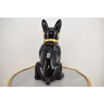Figura Ogrodowa - Czarny Pies - Buldog - Kolorowy Pies - Dom Ozdoba Rzeźba