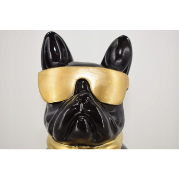 Figura Ogrodowa - Czarny Pies - Buldog - Kolorowy Pies - Dom Ozdoba Rzeźba