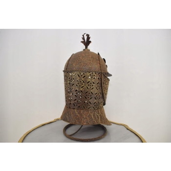 Metalowy Hełm Rycerski - Kask Zbroja - Na Stojaku - Dekoracja OZdoba