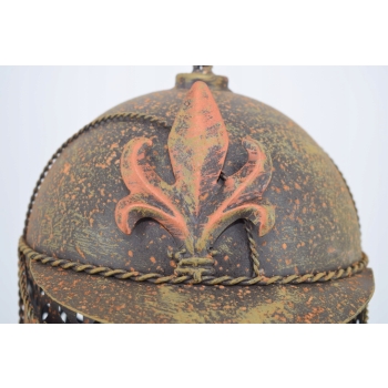 Metalowy Hełm Rycerski - Kask Zbroja - Na Stojaku - Dekoracja OZdoba