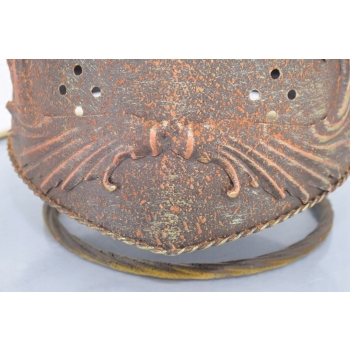 Metalowy Hełm Rycerski - Kask Zbroja - Na Stojaku - Dekoracja Ozdoba