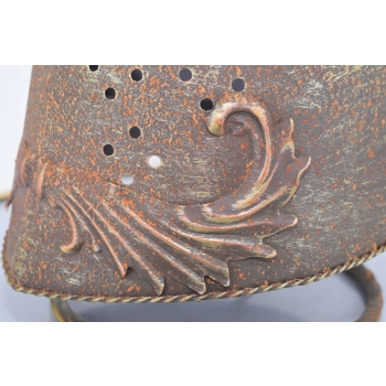 Metalowy Hełm Rycerski - Kask Zbroja - Na Stojaku - Dekoracja Ozdoba