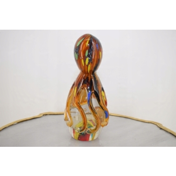 Szkło Murano Style - Figura Przycisk do Papieru Kolorowa Ośmiornica Ozdoba