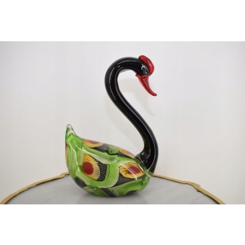 Szkło Murano Glass - Kolorowy Łabędź - Ptak - Figura Prezent