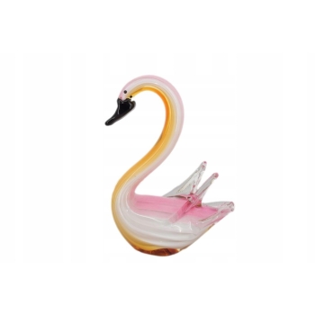 Szkło Murano Glass - Różowy Łabędź - Ptak - Figura Prezent - Dekoracja